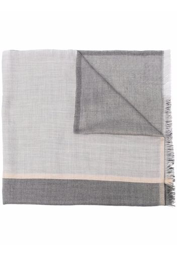 Brunello Cucinelli Foulard con bordi sfrangiati - Grigio