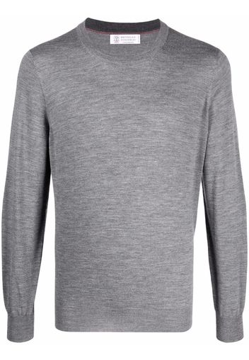 Brunello Cucinelli crewneck cashmere-wool jumper - Grigio