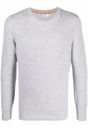 Brunello Cucinelli ribbed-knit cashmere jumper - Grigio