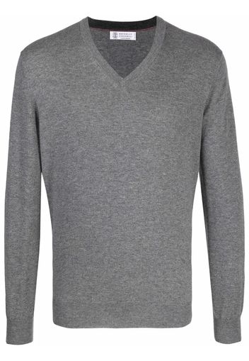 Brunello Cucinelli V-neck cashmere jumper - Grigio