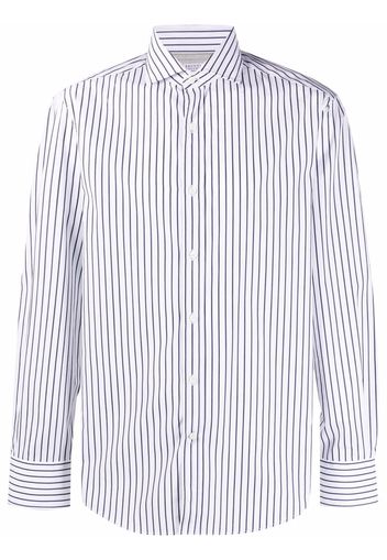 Brunello Cucinelli Camicia a righe - Bianco