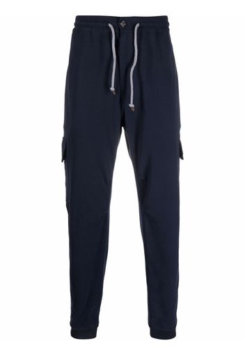 Brunello Cucinelli drawstring-fastening waist track pants - Blu