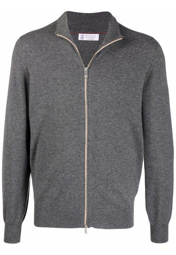 Brunello Cucinelli zip-up cashmere cardigan - Grigio