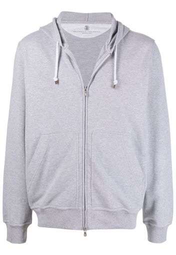 Brunello Cucinelli mélange-effect cotton-blend hoodie - Grigio