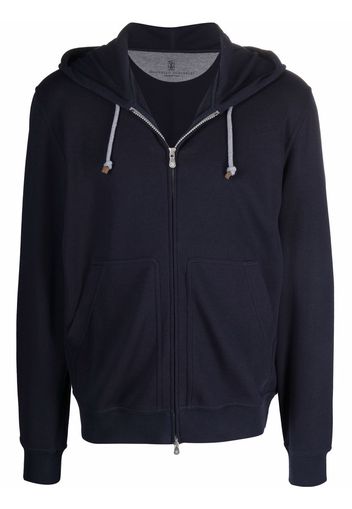 Brunello Cucinelli drawstring hooded sweatshirt - Blu