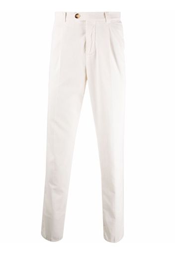 Brunello Cucinelli pleat-detail cotton trousers - Toni neutri