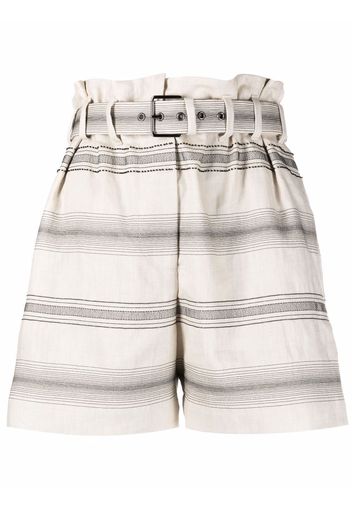 Brunello Cucinelli belted striped shorts - Toni neutri