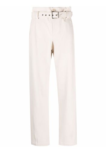 Brunello Cucinelli high-waist belted trousers - Toni neutri