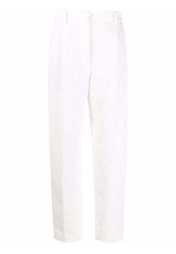 Brunello Cucinelli linen-cotton tapered trousers - Bianco