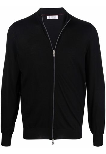 Brunello Cucinelli Cardigan con zip - Nero