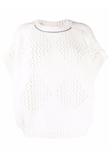 Brunello Cucinelli cut out-detail jumper - Bianco