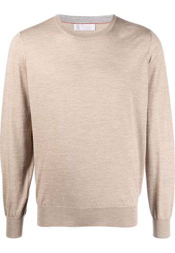 Brunello Cucinelli fine-knit crew-neck jumper - Toni neutri