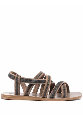 Brunello Cucinelli Monili-chain strappy sandals - Marrone