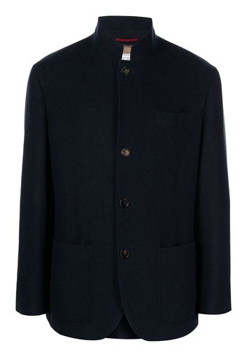 Brunello Cucinelli stand-collar cashmere coat - Blu