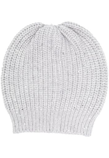 Brunello Cucinelli ribbed-knit beanie - Grigio