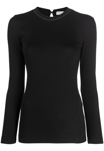 Brunello Cucinelli crew-neck long-sleeve top - Nero