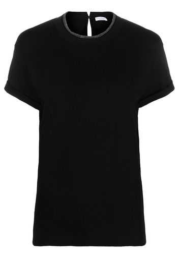 Brunello Cucinelli brass-embellished crew-neck T-shirt - Nero