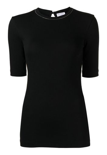 Brunello Cucinelli T-shirt con dettaglio Monili - Nero