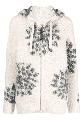 Brunello Cucinelli snowflake-print zip-up hoodie - Toni neutri