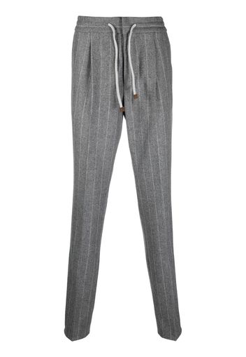 Brunello Cucinelli stripe-pattern straight trousers - Grigio