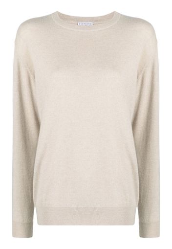 BRUNELLO CUCINELLI round-neck fine-knit jumper - Toni neutri