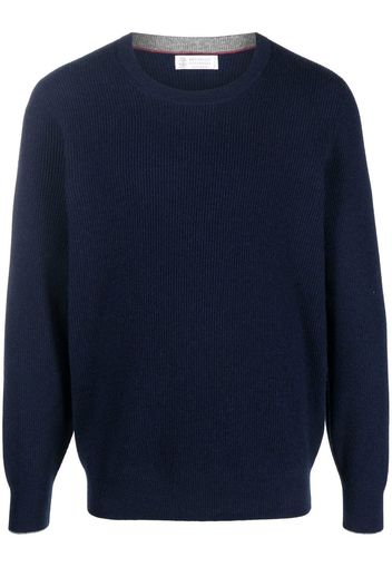 Brunello Cucinelli round-neck cashmere jumper - Blu