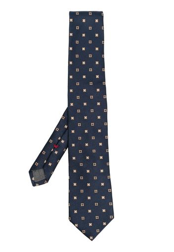 Brunello Cucinelli embroidered-pattern detail tie - Blu