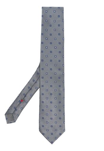 Brunello Cucinelli embroidered-pattern detail tie - Grigio