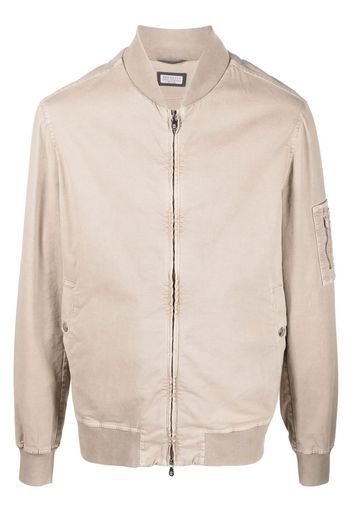 Brunello Cucinelli Bomber con zip - Toni neutri