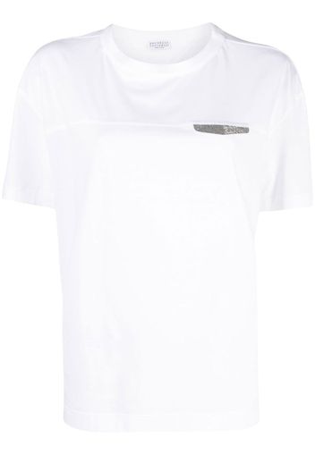 Brunello Cucinelli T-shirt con decorazione - Bianco