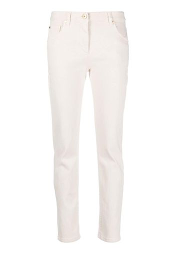 Brunello Cucinelli Pantaloni dritti con applicazione - Bianco