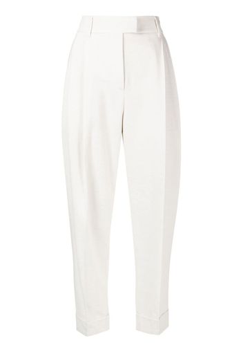 Brunello Cucinelli Pantaloni sartoriali crop a vita alta - Bianco