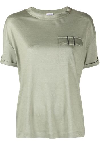 Brunello Cucinelli monili-embellished short-sleeve T-shirt - Verde