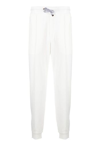 Brunello Cucinelli tapered cotton track pants - Bianco