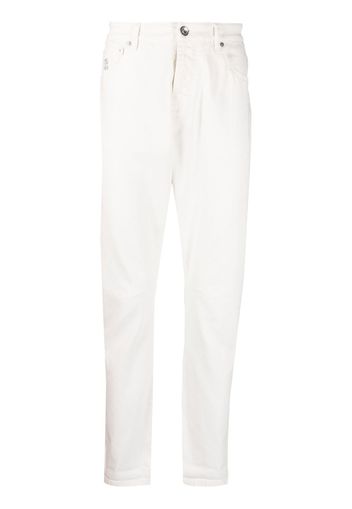 Brunello Cucinelli logo-detail straight-leg jeans - Bianco