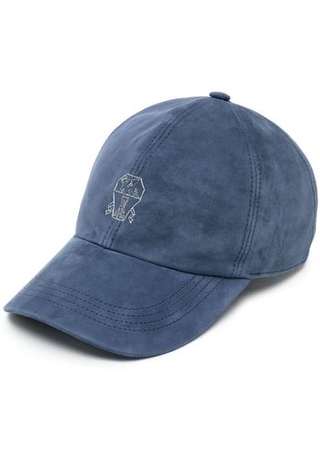 Brunello Cucinelli logo-embroidered cap - Blu