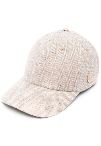 Brunello Cucinelli chevron-knit baseball cap - Toni neutri