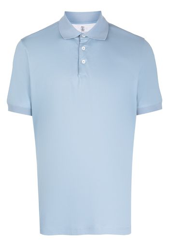 Brunello Cucinelli short-sleeved polo shirt - Blu