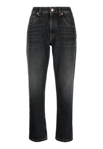 Brunello Cucinelli straight-leg cropped jeans - Nero