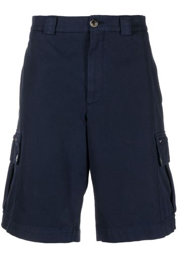 Brunello Cucinelli straight-leg cotton bermuda shorts - Blu