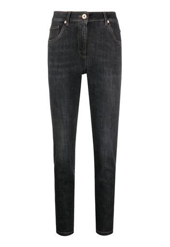 Brunello Cucinelli Jeans skinny a vita alta - Grigio