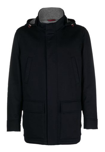 Brunello Cucinelli detachable hood padded coat - Blu