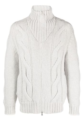 Brunello Cucinelli cable-knit padded jacket - Grigio