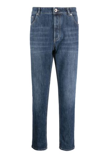 Brunello Cucinelli mid-rise tapered jeans - Blu