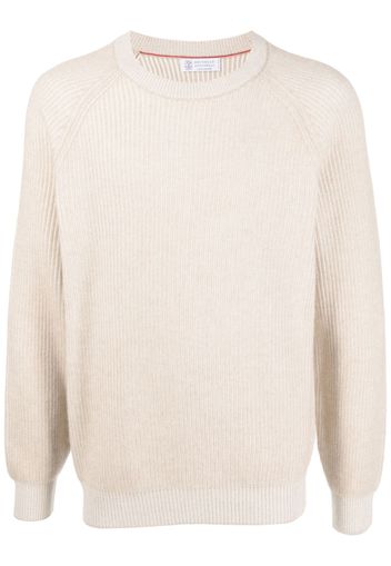 Brunello Cucinelli ribbed-knit cashmere sweatshirt - Toni neutri