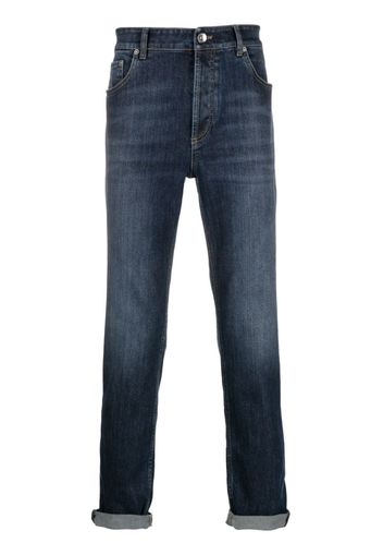 Brunello Cucinelli mid-rise cotton jeans - Blu