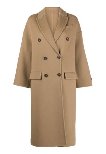 Brunello Cucinelli double-breasted virgin-wool coat - Marrone