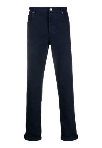 Brunello Cucinelli mid-rise cotton straight jeans - Blu