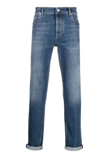 Brunello Cucinelli mid-rise cotton jeans - Blu