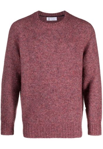 Brunello Cucinelli mélange-effect crew-neck jumper - Rosso